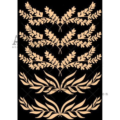 AB Studio Laser Cut Chipboard 1/16", embellishment, mixed media ID-318, Floral, Leaf Vine Garland, Scrapbooking, Card making 5 piece set AB Studio