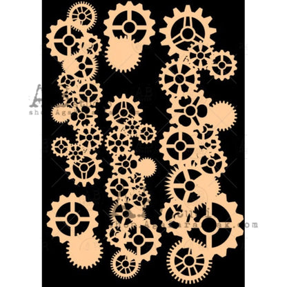 AB Studio Laser Cut HDF Chipboard 1/16" thick mixed media ID-306, Gears Garland, Scrapbooking, Card making 5-piece set AB Studio