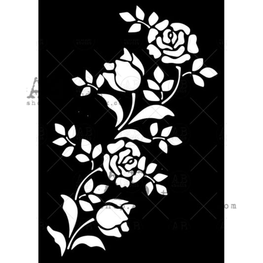 AB Studio Laser Cut Stencil ID-328 Roses 7 x 10 inches, 18cm x 25cm