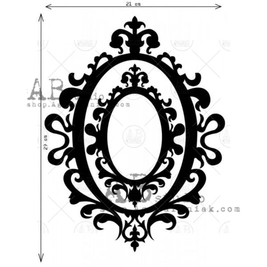 AB Studio Laser Cut HDF Chipboard 1/16" thick, Mixed media A4 ID-46, Flourishes Frames, 2-piece set 10 x 8 inches, 6 x 4 inches.