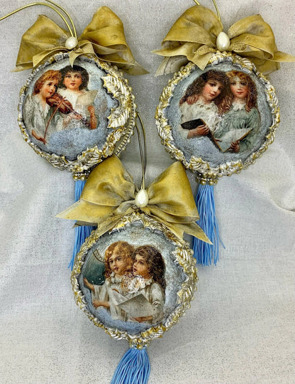Paper Designs Culture 0125, Angels, Christmas, rounds, wreaths, Choir, Size: A4 - 8.3" X 11.7" Rice Paper for Decoupage Paper Designs