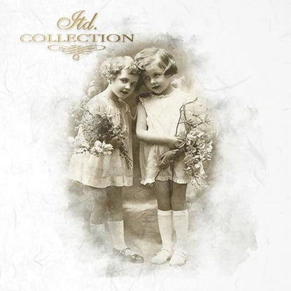 ITD Collection Rice Paper Mini Set for Decoupage RSM017, 6 sheets of rice paper 14,8x14,8 cm, Shabby chic children portrait, Vintage, Rounds ITD Collection