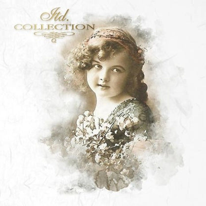 ITD Collection Rice Paper Mini Set for Decoupage RSM017, 6 sheets of rice paper 14,8x14,8 cm, Shabby chic children portrait, Vintage, Rounds ITD Collection