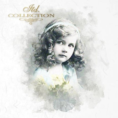 ITD Collection Rice Paper Mini Set for Decoupage RSM017, 6 sheets of rice paper 14,8x14,8 cm, Shabby chic children portrait, Vintage, Rounds ITD Collection