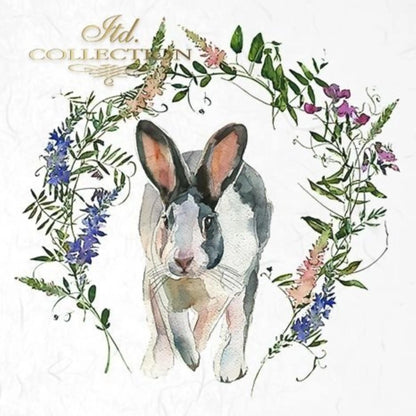 ITD Collection Rice Paper Mini Set for Decoupage RSM038, 6 sheets of rice paper 14,8x14,8 cm, bunny, chic, Easter Rounds, Wreaths ITD Collection