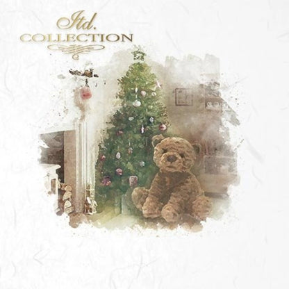 ITD Collection, Rice Paper, Mini Set, Decoupage RSM025, 6 sheets, 14,8x14,8 cm, Teddy bears, Christmas tree, Christmas Toys ITD Collection