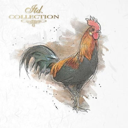 ITD Collection Rice Paper Mini Set for Decoupage RSM004, 6 sheets of rice paper 14,8x14,8 cm, Chickens, Roosters, Farm Animals ITD Collection