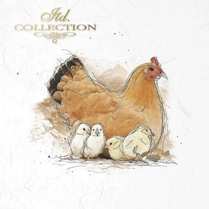 ITD Collection Rice Paper Mini Set for Decoupage RSM004, 6 sheets of rice paper 14,8x14,8 cm, Chickens, Roosters, Farm Animals ITD Collection