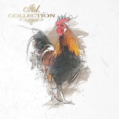 ITD Collection Rice Paper Mini Set for Decoupage RSM004, 6 sheets of rice paper 14,8x14,8 cm, Chickens, Roosters, Farm Animals ITD Collection