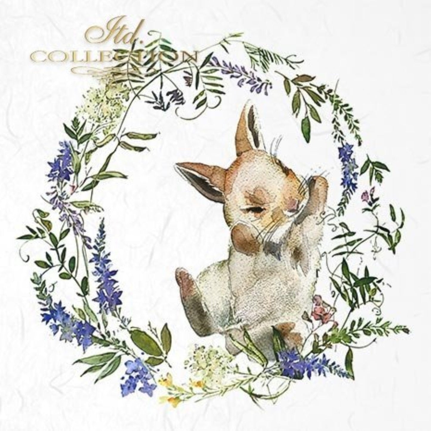 ITD Collection Rice Paper Mini Set for Decoupage RSM039, 6 sheets of rice paper 14,8x14,8 cm, bunny, chic, Easter Rounds, Wreaths