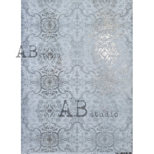 AB Studio Shabby Chic Vintage Style Gold Gilded Rice Paper for Decoupage, Wallpaper, Background, 1517, A4  8.27 X 11.69 Imported Poland
