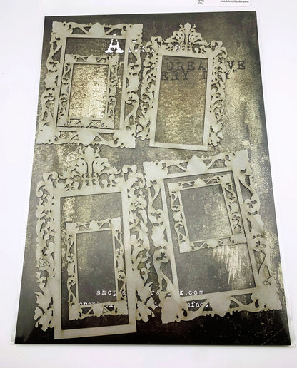 AB Studio Laser Cut HDF Chipboard 1/16" thick mixed media ID-312 Vintage Style Frames, Scrapbooking, Card making 7-piece set AB Studio