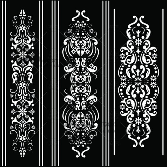 AB Studio Laser Cut Stencil ID-386, 20x20 cm, Vintage trim, decor, Borders