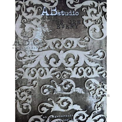 AB Studio Laser Cut Chipboard 1/16" thick, Mixed media A4 ID-282, Flourishes, Trims, 12-piece set, varying sizes AB Studio