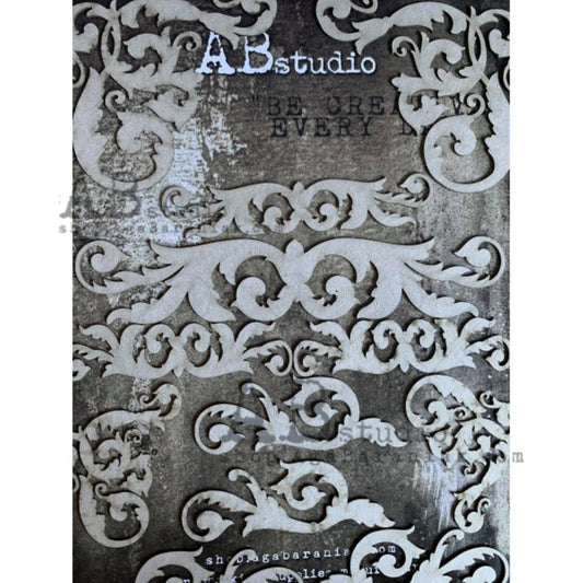 AB Studio Laser Cut Chipboard 1/16" thick, Mixed media A4 ID-282, Flourishes, Trims, 12-piece set, varying sizes