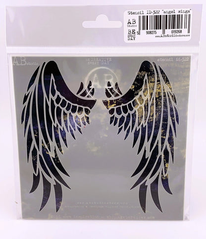 AB Studio Laser Cut Stencil ID-322, 10x24 cm, Angel Wings AB Studio