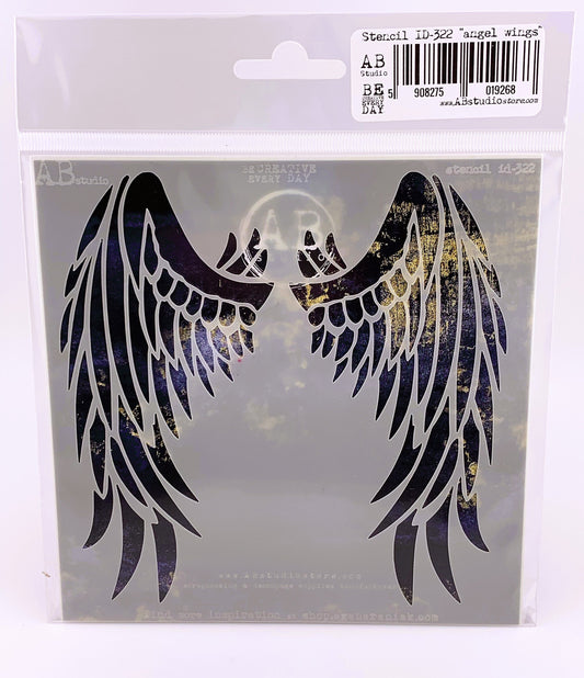 AB Studio Laser Cut Stencil ID-322, 10x24 cm, Angel Wings