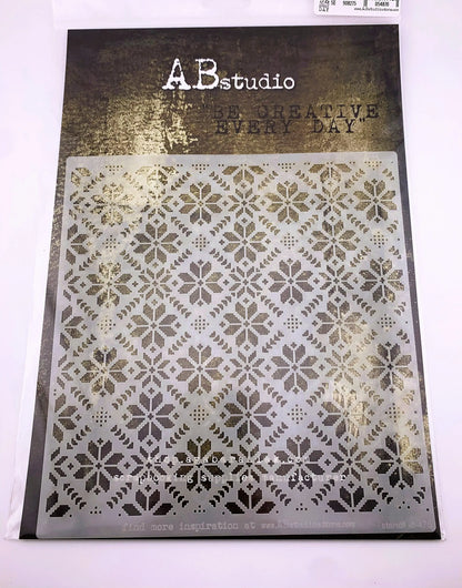 AB Studio Laser Cut Stencil ID-475, 20x20 cm, quilt, wallpaper design AB Studio