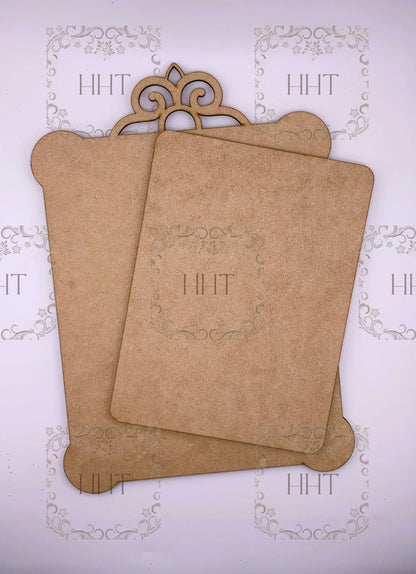 Laser Cut MDF Vintage Style Wood Base Blank and Overlay Plaque 2 pc, Decoupage Mixed Media 29cm x 20cm, 11.5 x 8 , 1/8 , 3mm thick Handcrafted Holiday Traditions
