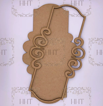 Laser Cut MDF, Wood, Scroll Design, Sign, Plaque, Panel, Frame, Overlay, Blank, Base, 2 pc, Decoupage, Crafts, Mixed Media,, 2 sizes, 1/8 Handcrafted Holiday Traditions