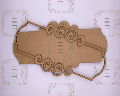 Laser Cut MDF, Wood, Scroll Design, Sign, Plaque, Panel, Frame, Overlay, Blank, Base, 2 pc, Decoupage, Crafts, Mixed Media,, 2 sizes, 1/8 Handcrafted Holiday Traditions