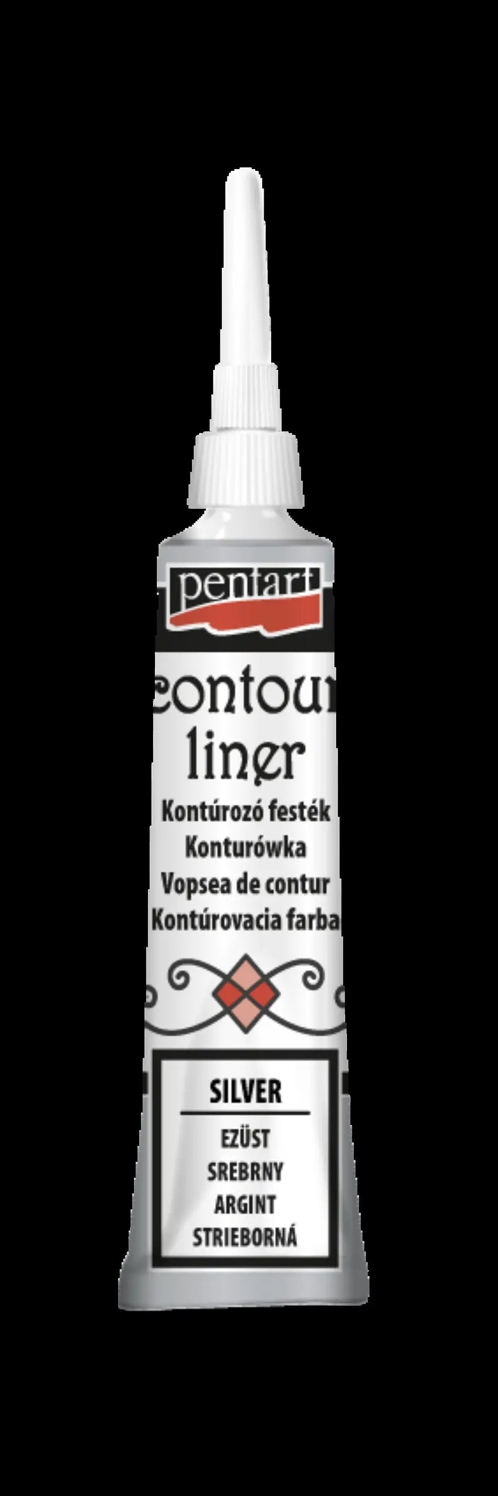 Pentart, Contour liner, 20 ml, Copper, Silver, Sparkling Gold, Gold, 3D, Metallic, Paint Pen, Water Based Pentart