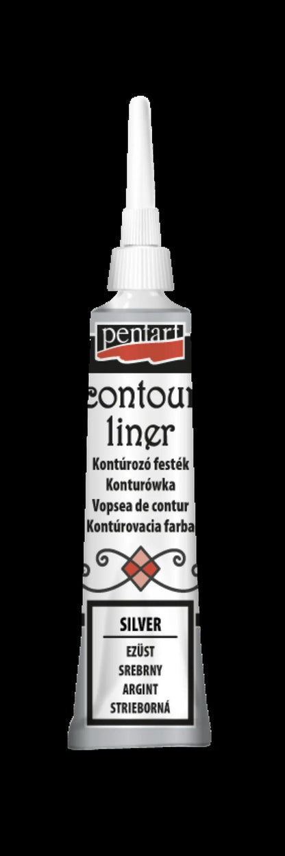 Pentart, Contour liner, 20 ml, Copper, Silver, Sparkling Gold, Gold, 3D, Metallic, Paint Pen, Water Based Pentart