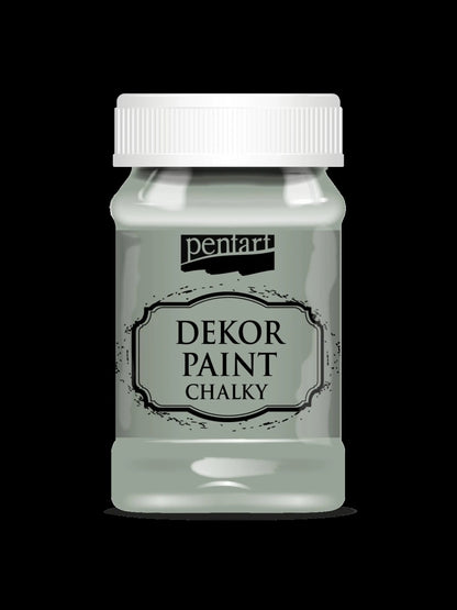 Pentart, Dekor, Chalky Paint, Country Green, Olive Tree, Patina, Turquoise Green, Chalk Paint, Water based, Quick Dry, Matte, 100 ml Pentart