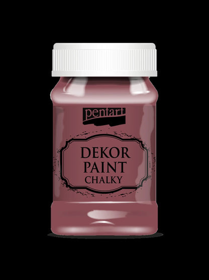 Pentart, Dekor, Chalk Paint, Violet, Purple, Victorian Pink, Eggplant, Burgundy, Country Purple, Chalk Paint, Water based, Matte, 100 ml Pentart