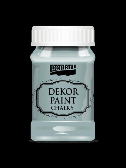 Pentart, Dekor, Chalky Paint, Country Blue, Indigo, Turquoise Blue, Flax Blue, Matte, Quick Dry, Chalk Paint, Country Colors, 100 ml Pentart