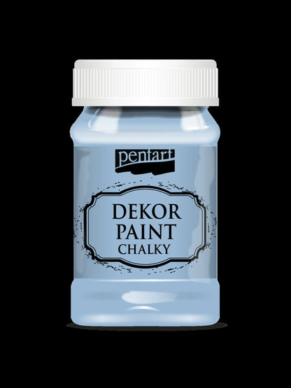 Pentart, Dekor, Chalky Paint, Country Blue, Indigo, Turquoise Blue, Flax Blue, Matte, Quick Dry, Chalk Paint, Country Colors, 100 ml Pentart