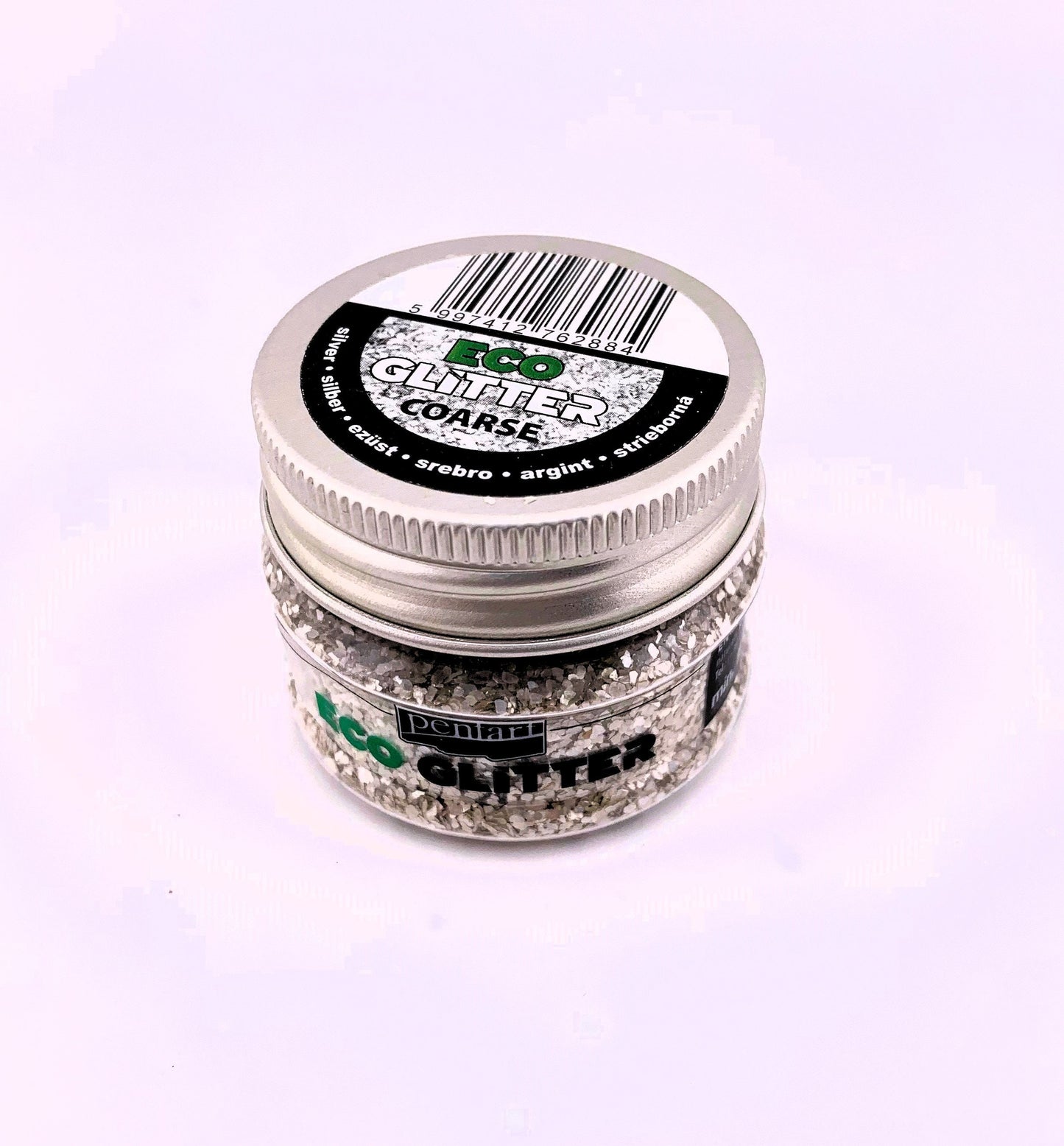 Pentart, Eco Glitter, Silver, Gold, coarse, min. 15g, Mica Glitter, Natural, Slate Grit