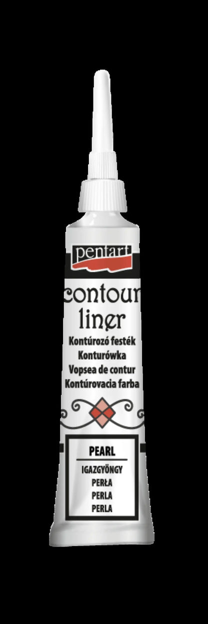 Pentart, Contour liner, 20 ml Blue, Green, Red, Black, Transparent, Pearl, Paint Pen, Water Based, 3d, Dimensional Pentart