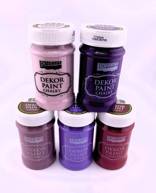 Pentart, Dekor, Chalk Paint, Violet, Purple, Victorian Pink, Eggplant, Burgundy, Country Purple, Chalk Paint, Water based, Matte, 100 ml