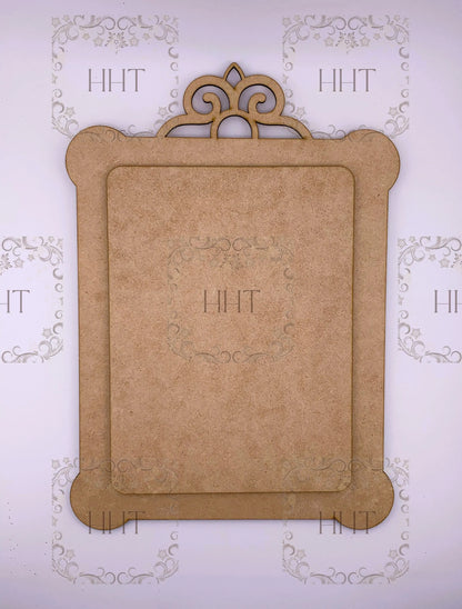 Laser Cut MDF Vintage Style Wood Base Blank and Overlay Plaque 2 pc, Decoupage Mixed Media 29cm x 20cm, 11.5 x 8 , 1/8 , 3mm thick Handcrafted Holiday Traditions