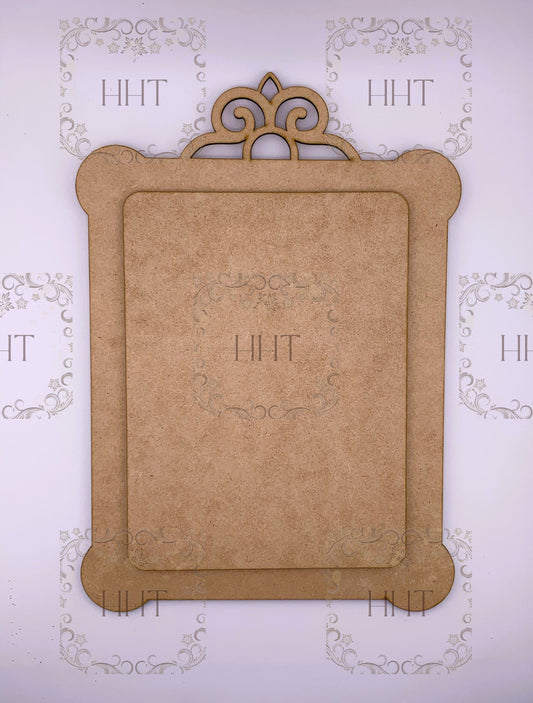 Laser Cut MDF Vintage Style Wood Base Blank and Overlay Plaque 2 pc, Decoupage Mixed Media 29cm x 20cm, 11.5 x 8 , 1/8 , 3mm thick