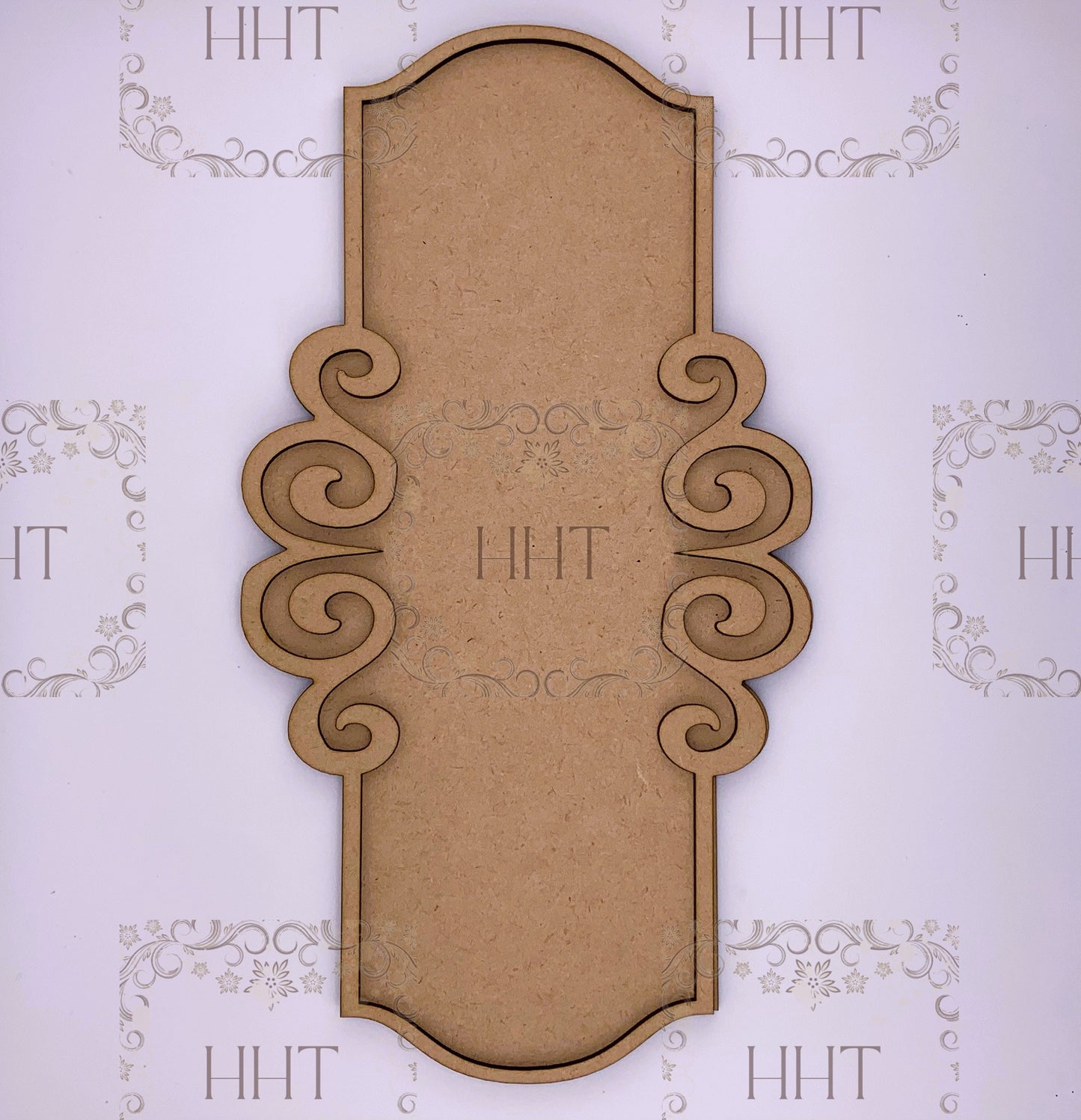 Laser Cut MDF, Wood, Scroll Design, Sign, Plaque, Panel, Frame, Overlay, Blank, Base, 2 pc, Decoupage, Crafts, Mixed Media,, 2 sizes, 1/8