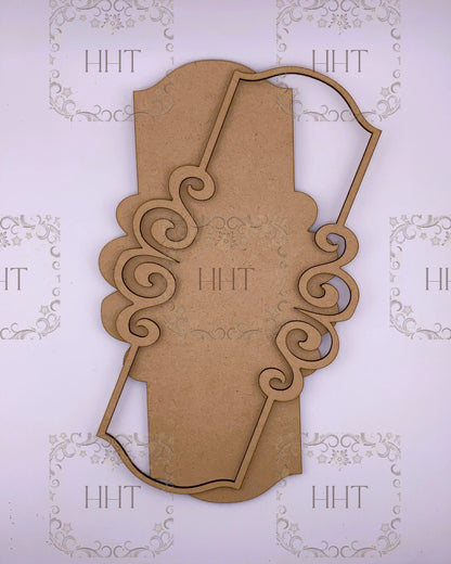 Laser Cut MDF, Wood, Scroll Design, Sign, Plaque, Panel, Frame, Overlay, Blank, Base, 2 pc, Decoupage, Crafts, Mixed Media,, 2 sizes, 1/8 Handcrafted Holiday Traditions
