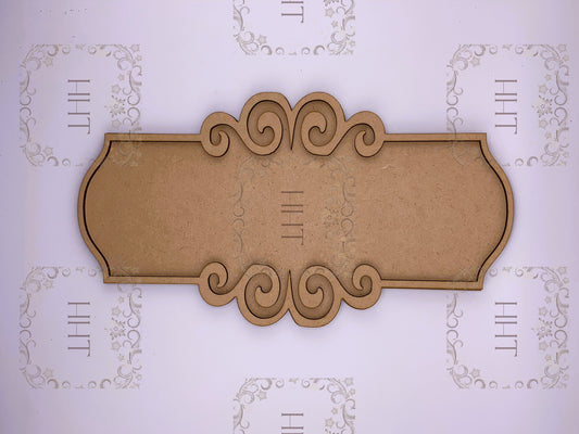 Laser Cut MDF, Wood, Scroll Design, Sign, Plaque, Panel, Frame, Overlay, Blank, Base, 2 pc, Decoupage, Crafts, Mixed Media,, 2 sizes, 1/8