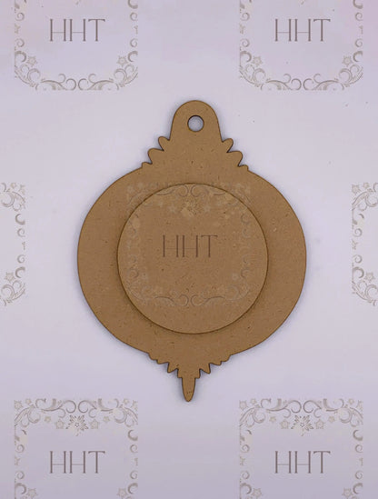 Laser Cut MDF, Christmas, Ornament, Base, Blank, with Center Overlay, 2 piece, Decoupage Mixed Media, Craft, Crafts,, 2 sizes, 1/8 , Crafts Handcrafted Holiday Traditions