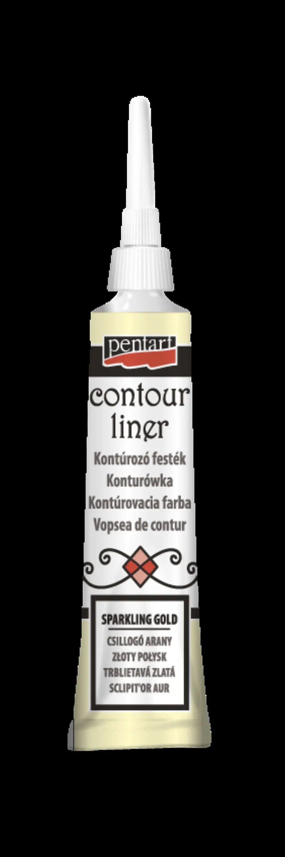 Pentart, Contour liner, 20 ml, Copper, Silver, Sparkling Gold, Gold, 3D, Metallic, Paint Pen, Water Based Pentart