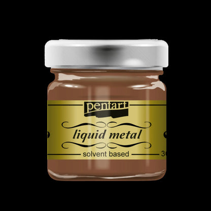 Pentart, Liquid Metal, Gold, Silver, Copper, Metallic, Shiny, 30 ml, paint, solvent based Pentart