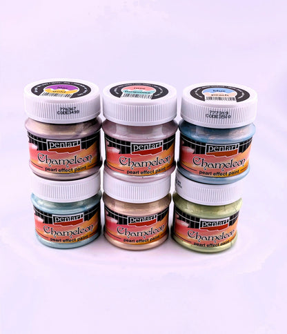 Pentart, Chameleon, Pearl Effect, Acrylic Paint, 50 ml, Yellow-blue, Green Gold, Lilac Gold, Blue Gold, Rose Gold, Blue Peach, Iridescent Pentart