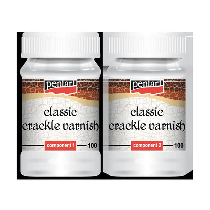 Pentart, Crackle Varnish Classic, 2 component set, Aged Effect, Distressed Appearance, Antique, Cracks Pentart