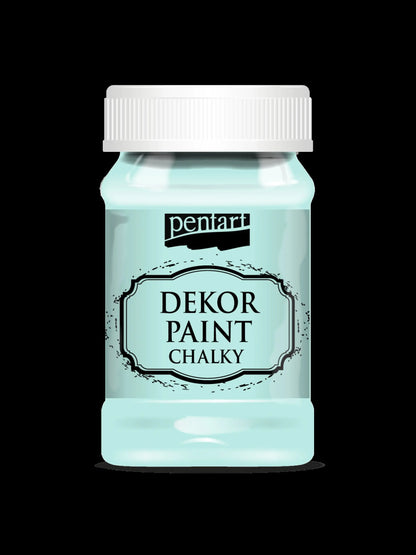 Pentart, Dekor, Chalky Paint, Country Green, Olive Tree, Patina, Turquoise Green, Chalk Paint, Water based, Quick Dry, Matte, 100 ml Pentart