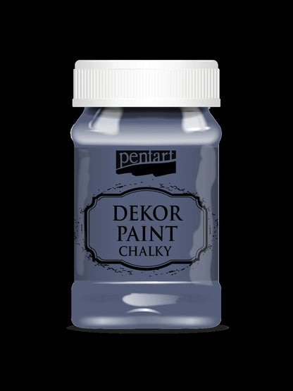 Pentart, Dekor, Chalky Paint, Country Blue, Indigo, Turquoise Blue, Flax Blue, Matte, Quick Dry, Chalk Paint, Country Colors, 100 ml Pentart