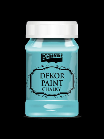 Pentart, Dekor, Chalky Paint, Country Blue, Indigo, Turquoise Blue, Flax Blue, Matte, Quick Dry, Chalk Paint, Country Colors, 100 ml Pentart