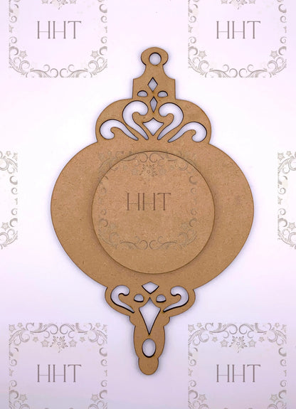 Laser Cut MDF, Christmas, Vintage Style, Ornament Base Blank, Center Overlay 2 pc, Decoupage, Mixed Media, 6 x 9.5 in, 1/8 in thick Handcrafted Holiday Traditions