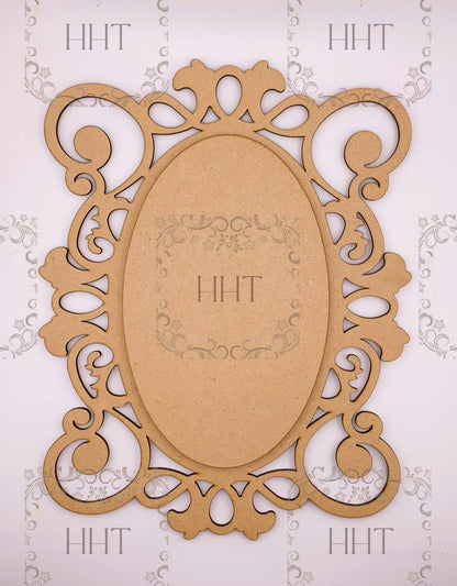 Laser Cut MDF, Vintage Style, Base, Blank, Overlay Center Oval, Plaque, Panel, 2 pc, Decoupage, Crafts, Mixed Media, 2 sizes Handcrafted Holiday Traditions