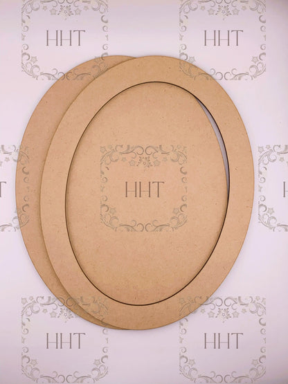 Laser Cut MDF, Wood, Large, Oval, Picture, Frame with Back, Blank, Base, 2 pc, Decoupage, Mixed Media, 8.5 x 11, 1/8 inch thick Handcrafted Holiday Traditions